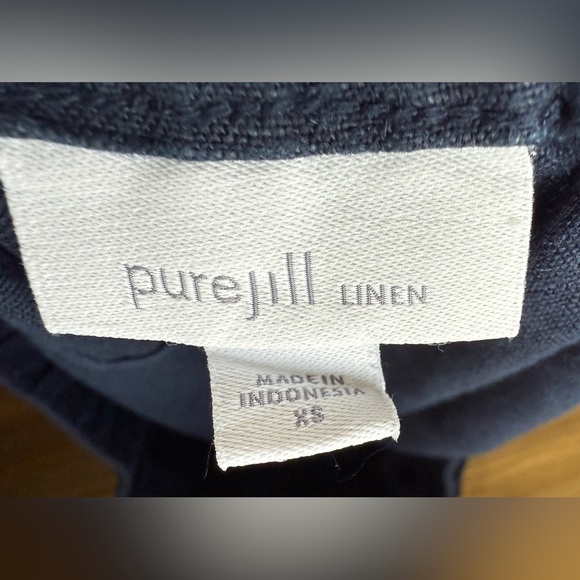 J Jill Pure Jill Womens Linen Shorts Navy Blue Size XS Roll Tab LNC - Picture 4 of 4